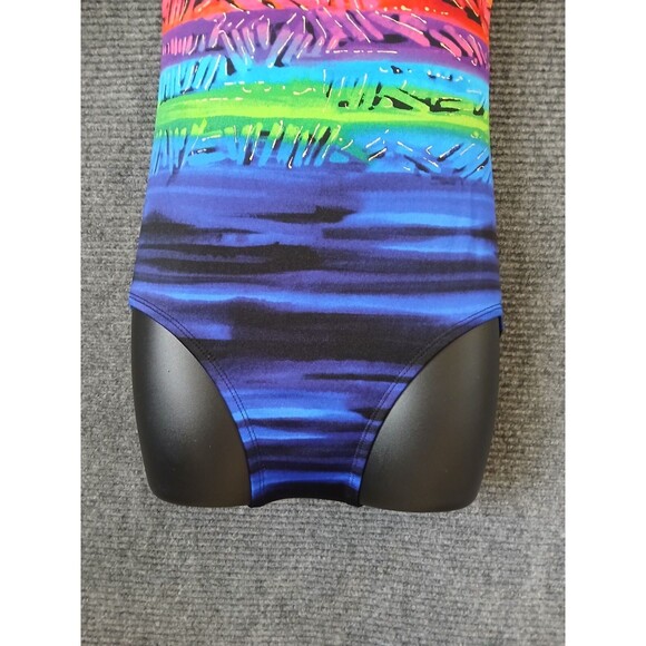 Longitude Swimsuit Vintage 1 Piece Rainbow Multicolor Women's Size 10 90s Y2K - Picture 4 of 7